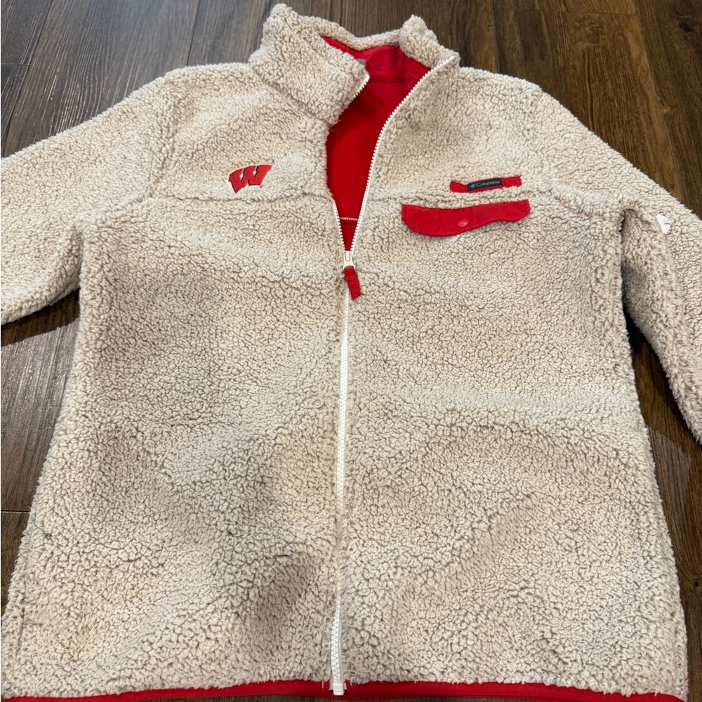 Columbia Sherpa Jacket with Red Details